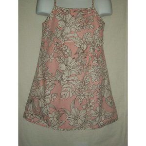 Hinalea Girls Pink White Floral Dress Hawaiian Sun
